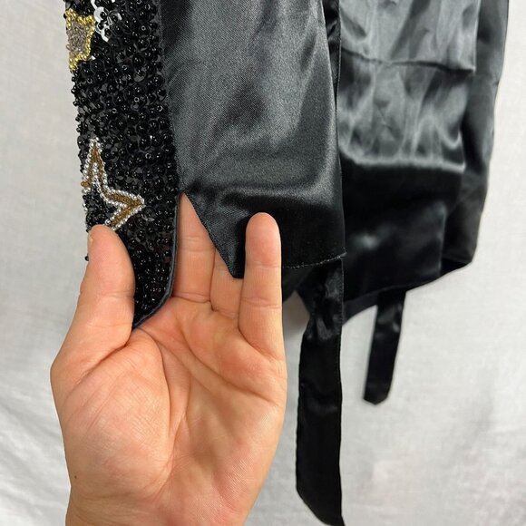 All Over Sequin Bead Vest Women M Stars Vintage 90s Metallic Retro Sparkle 80s - Picture 10 of 14